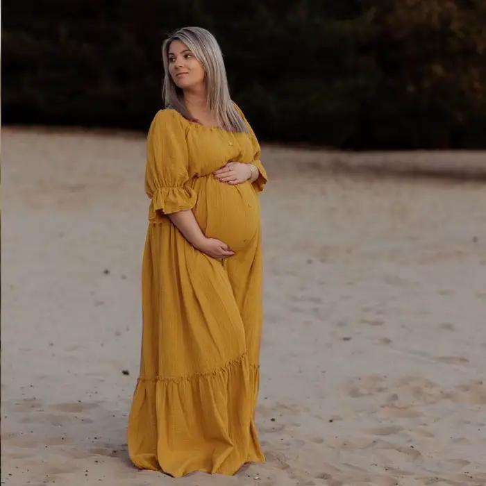 Boho štýl šaty pre tehotné ženy