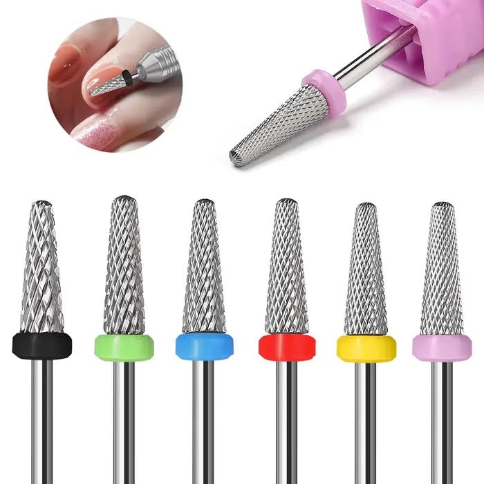Kónické špicaté vrtáky (krížový rez) karbidový vrták na nechty 3/32 manikúrové brúsky na dierky na piercing príslušenstvo