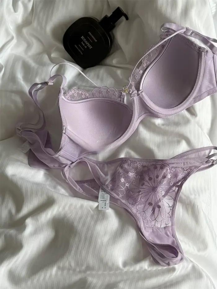 Lingerie de niche violette, soutien-gorge brillant froncé, anti-affaissement, support supérieur, ensemble de soutien-gorge grande taille, sous-vêtements pour femmes