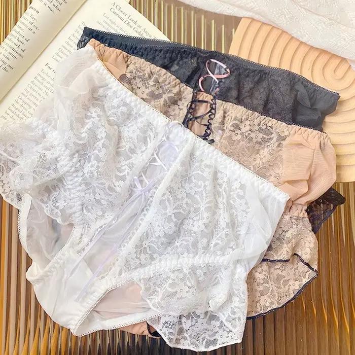 Dámske sexy nohavičky vintage čipka vysoký pás veľká veľkosť spodná bielizeň krátky štýl