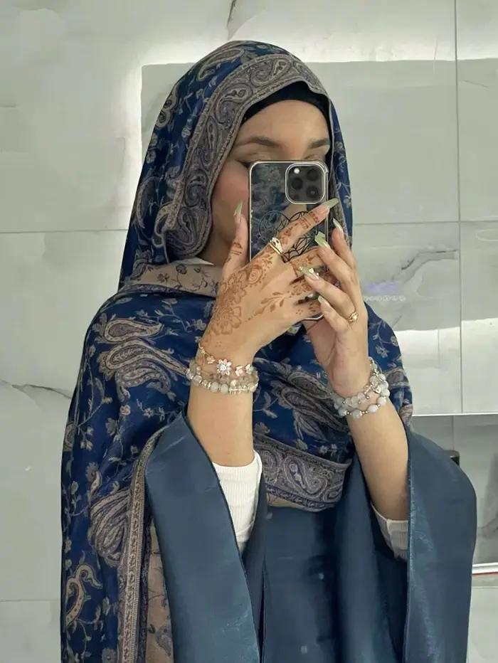 Bohémsky Pashmina Hidžáb dlhý moslimský šál kašmír šatka pre ženy Mäkký turban čelenka pre