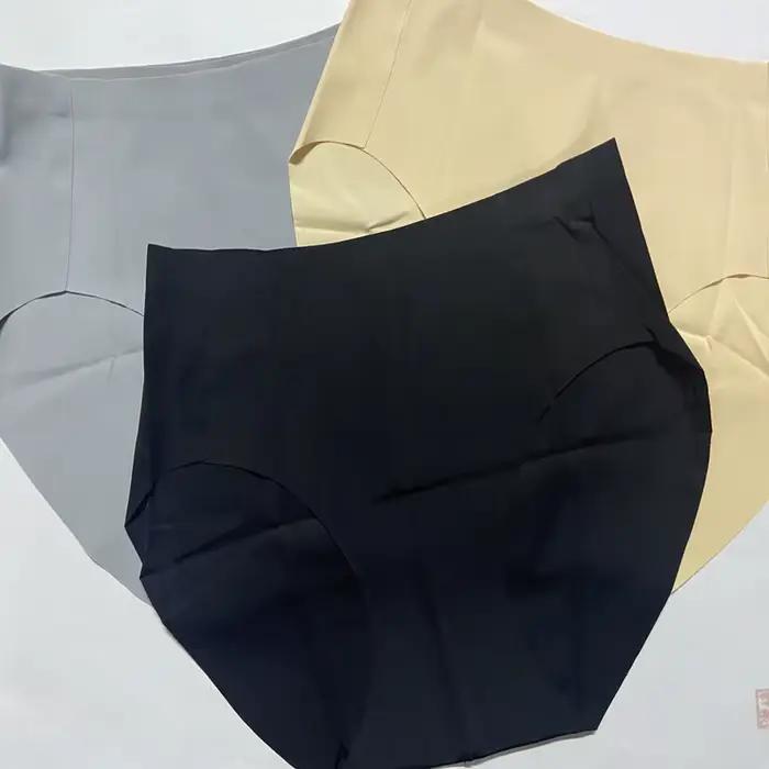 Culotte une pièce grande taille pour femme, sans marquage, couleur unie, respirante, antibactérienne, confortable, nue