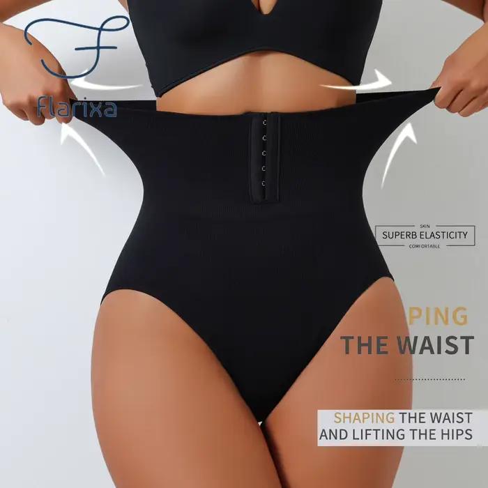 Flarixa taille haute sans couture culotte ventre plat façonnage slips femmes boutonnage ventre bout à bout pantalon sous-vêtements amincissants