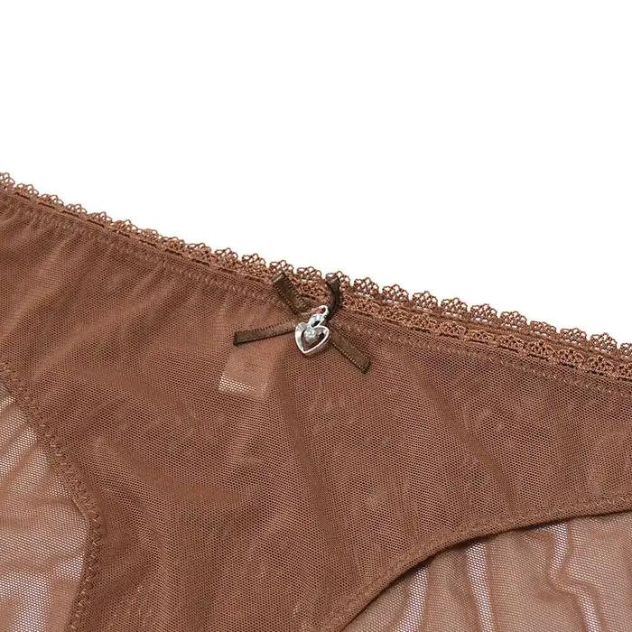 YBCG soutien-gorge Sexy dentelle maille voir à travers la Lingerie creuse grande tasse sans doublure mince Transparent culotte de sous-vêtements pour femmes