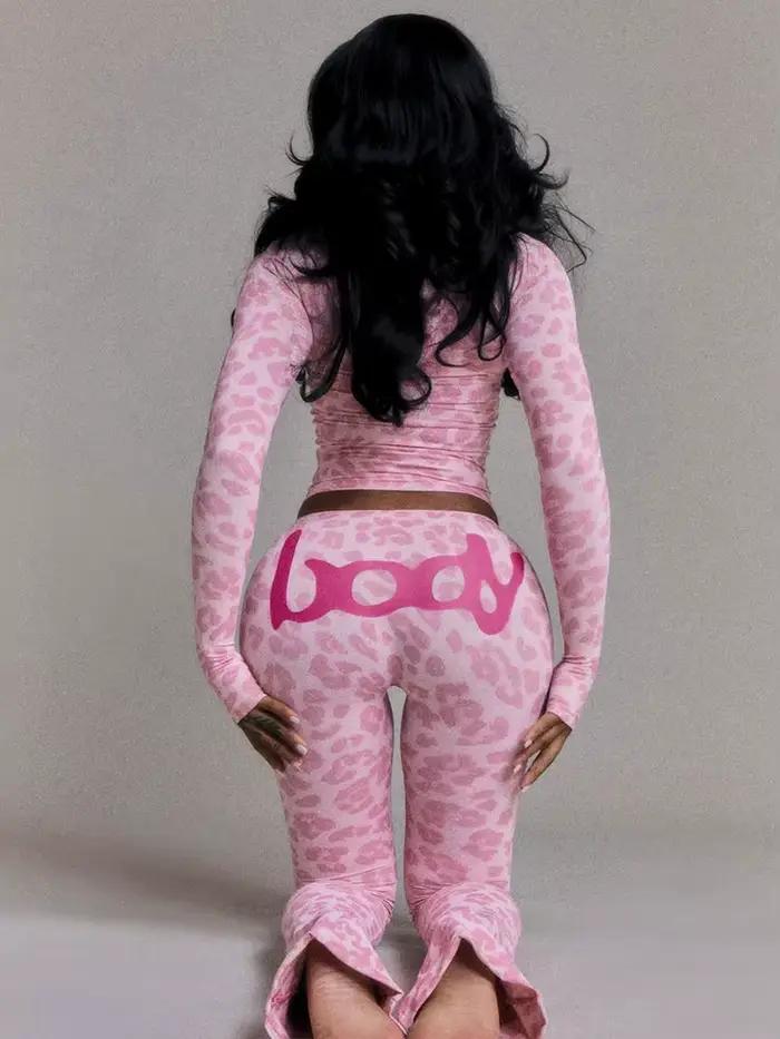 Sisterlinda Potlač s písmenami 2-dielny set pre ženy Zip Kardigan S Kapucňou Crop Bunda + Úzke Legíny Teplé Dievčatá S