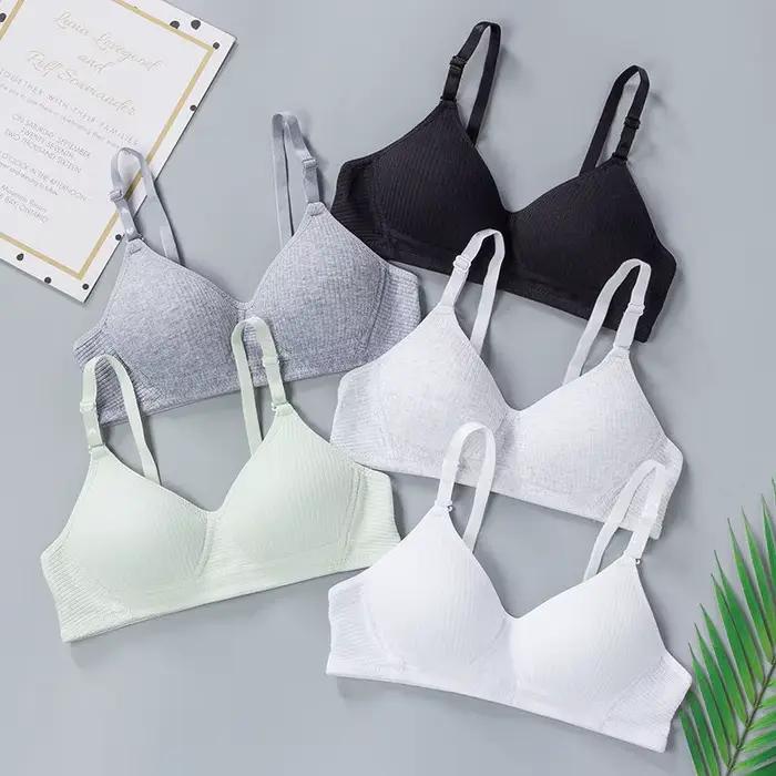 Bavlnené spodné prádlo pre ženy AB košíček podprsenka bez drôtu s push-up efektom V tvar pohodlná bralette pre