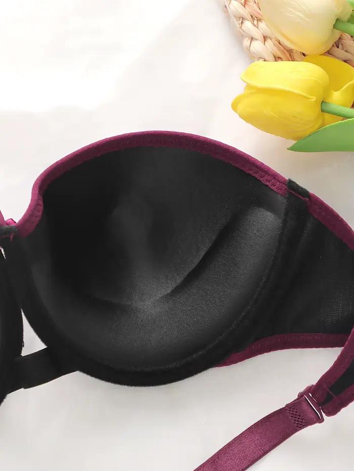 Soutien-gorge sexy papillon brodé suspendu au cou pour femme avec anneau en acier rassemblement push up confortable soutien-gorge ajusté A2181
