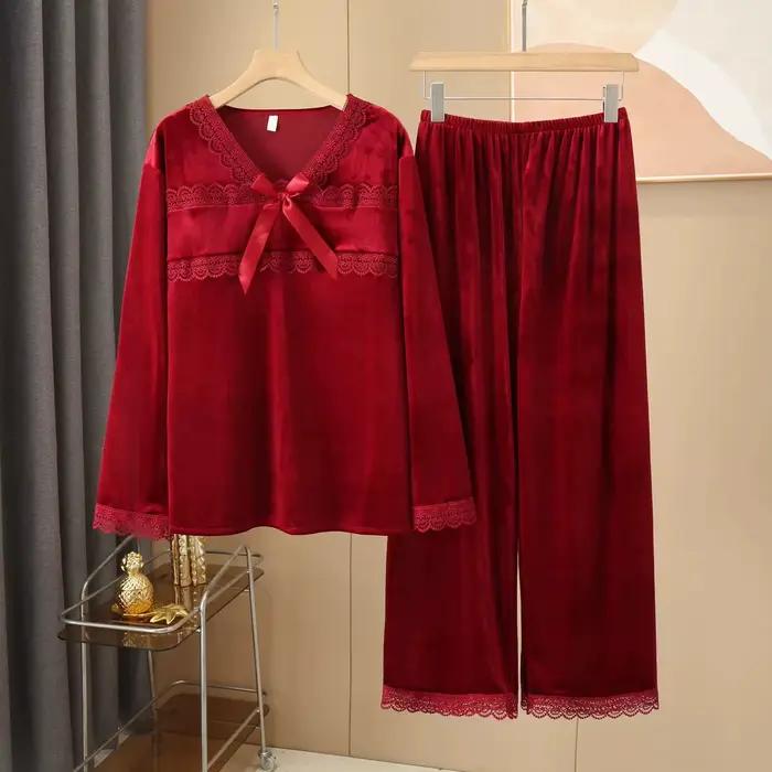 Sexi zamatový 2-dielny PJS set