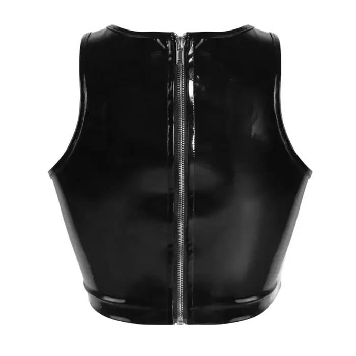 Sexy top z faux latexu pre ženy