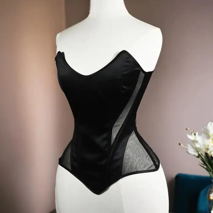 Corset serré pour femmes, Bustier surbuste de mariage, soutien-gorge Transparent en maille, Push Up, corsage Vintage façonnant, hauts, Costume de scène de fête