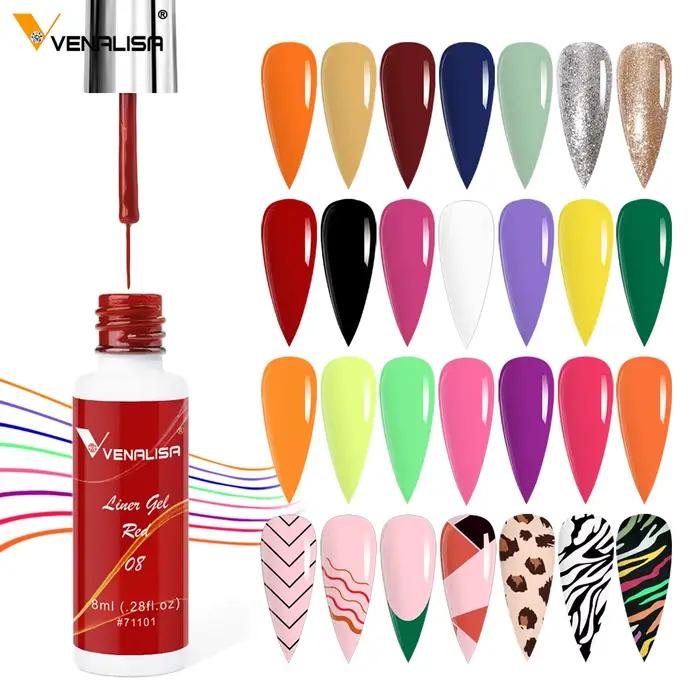 Venalisa Liner Gél 8ml nechtový lak UV LED gélová farba na nechty Nail Art Design nádherné trblietky