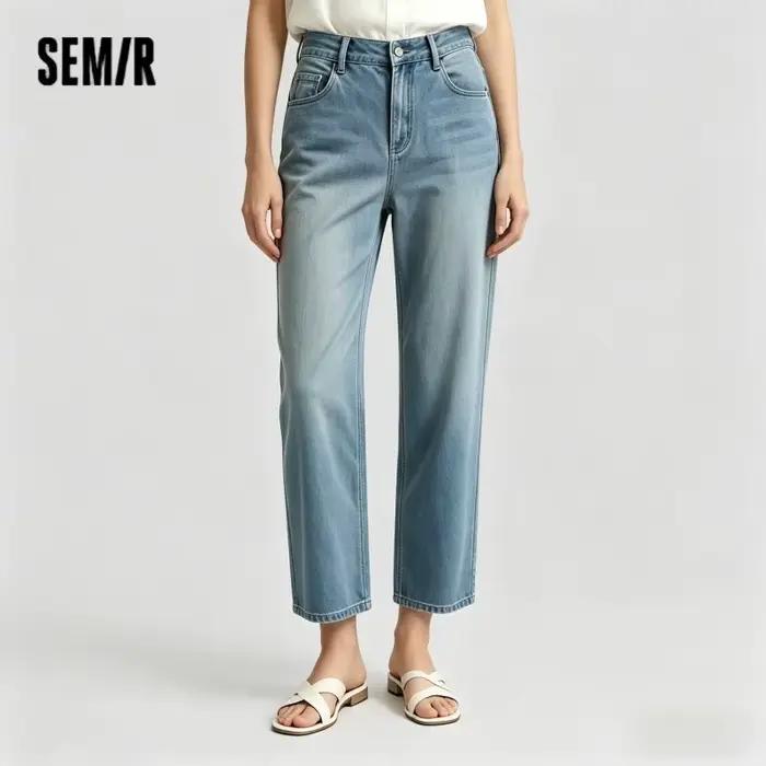Jeans féminins Semir en lyocell à jambes larges, sensation de fraîcheur, coupe classique, confortable, polyvalent et flatteur pour femmes occasions estivales