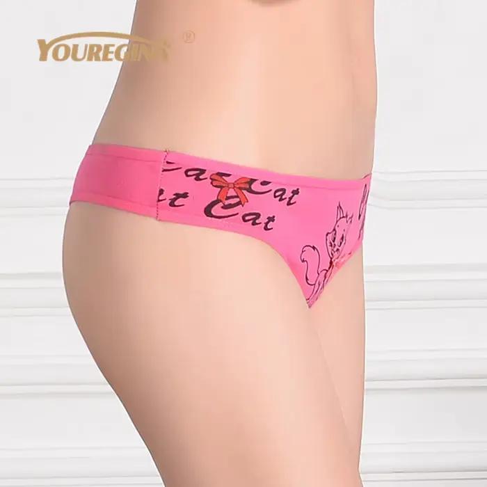 YOUREGINA coton culottes femmes sous-vêtements tongs et G cordes Kawaii mignon culotte Tanga femmes Lingerie culotte pour dames 5 pièces/ensemble