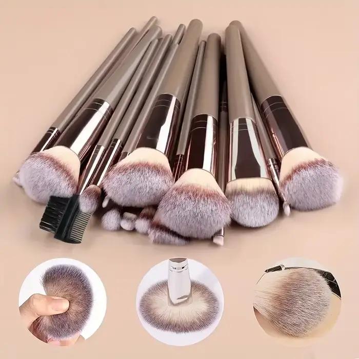 Profesionálna sada 3 až 20 jemných a nadýchaných kefiek na make-up na podkladovú bázu