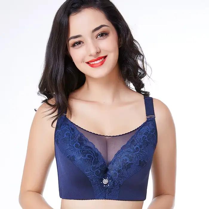 Soutien-gorge Push Up grande taille grand coton à armatures brassière Spandex pleine tasse grande taille soutiens-gorge pour femmes D E F G tasse soutien-gorge 120 115 52G soutiens-gorge