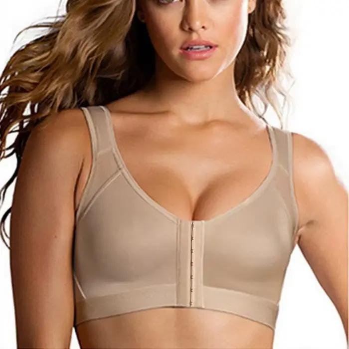 Soutien-gorge correcteur de posture à fermeture avant S-5XL pour femme, push-up, dos croisé, antichoc, soutien sportif, fitness