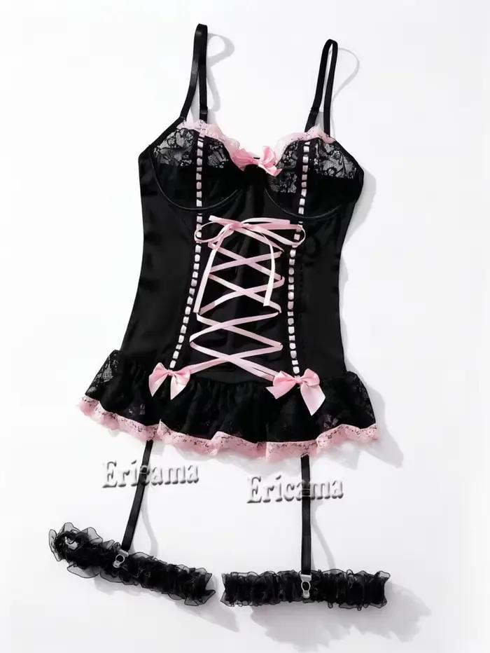 Ensemble de soutien-gorge Sexy pour femmes, sous-vêtements érotiques, Lingerie Porno en dentelle, soutien-gorge et culotte, jarretelles, Lingerie Sexy, vêtements de nuit érotiques chauds