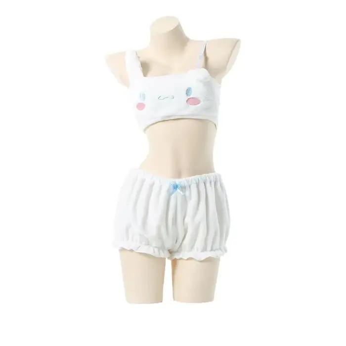 Pyjama en flanelle pour fille, motif mignon et doux, ensemble deux pièces avec haut à bretelles et short, tenue d'intérieur mignonne
