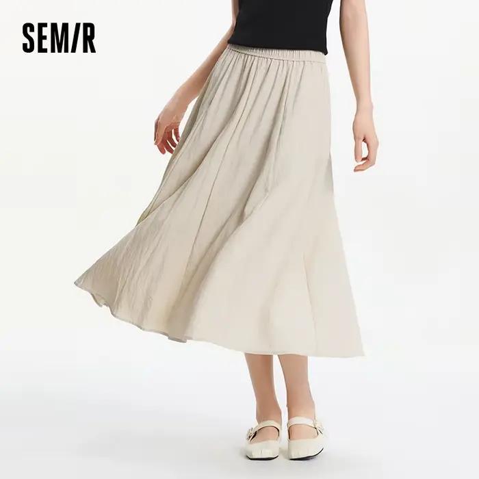 Jupe Semir 2026 en viscose polyamide mi-mollet avec ceinture élastique pour femmes style décontracté romantique occasions spéciales