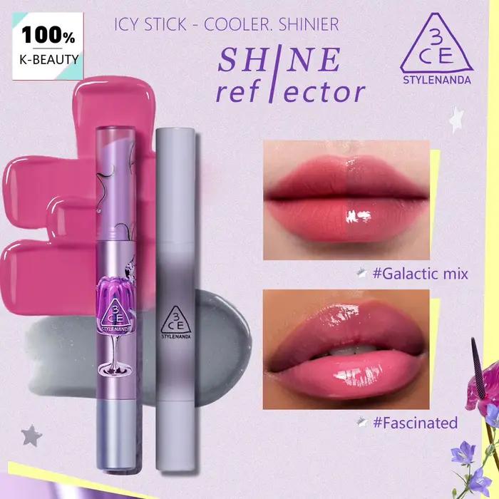 3CE Shine Reflector, Hodvábna a hladká aplikácia na pery