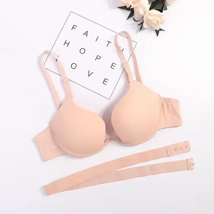 Soutien-gorge Push Up pour femmes, coupe basse, Sexy, dos nu, Invisible, Convertible, sans couture, plongeur en forme de U profond, robe de soirée