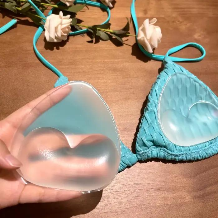 Coussinets de soutien-gorge réutilisables en silicone – Coussinets intérieurs push-up sans couture pour femmes |     Hypoallergénique, idéal pour les bikinis