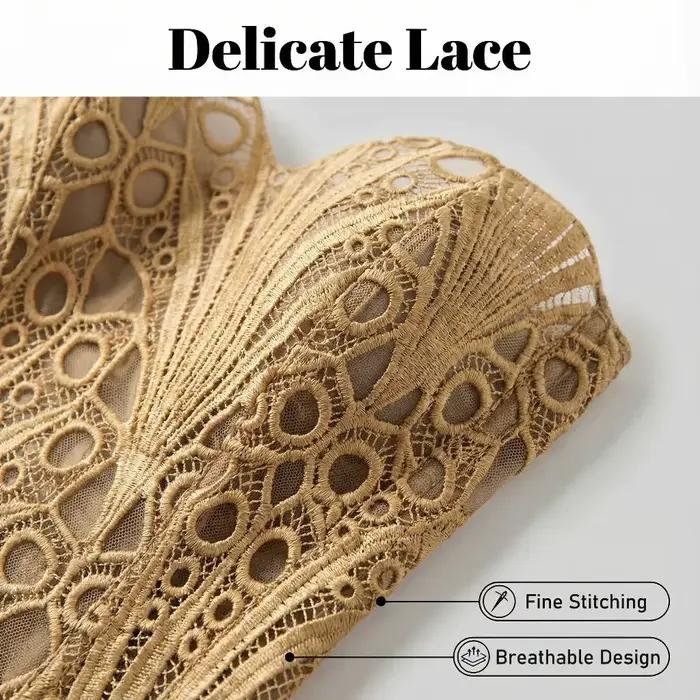 Body en dentelle légère à armature en os de poisson, corset en maille double couche, coupe ajustée, abdomen plissé, contrôle complet, sans fermeture à boutons