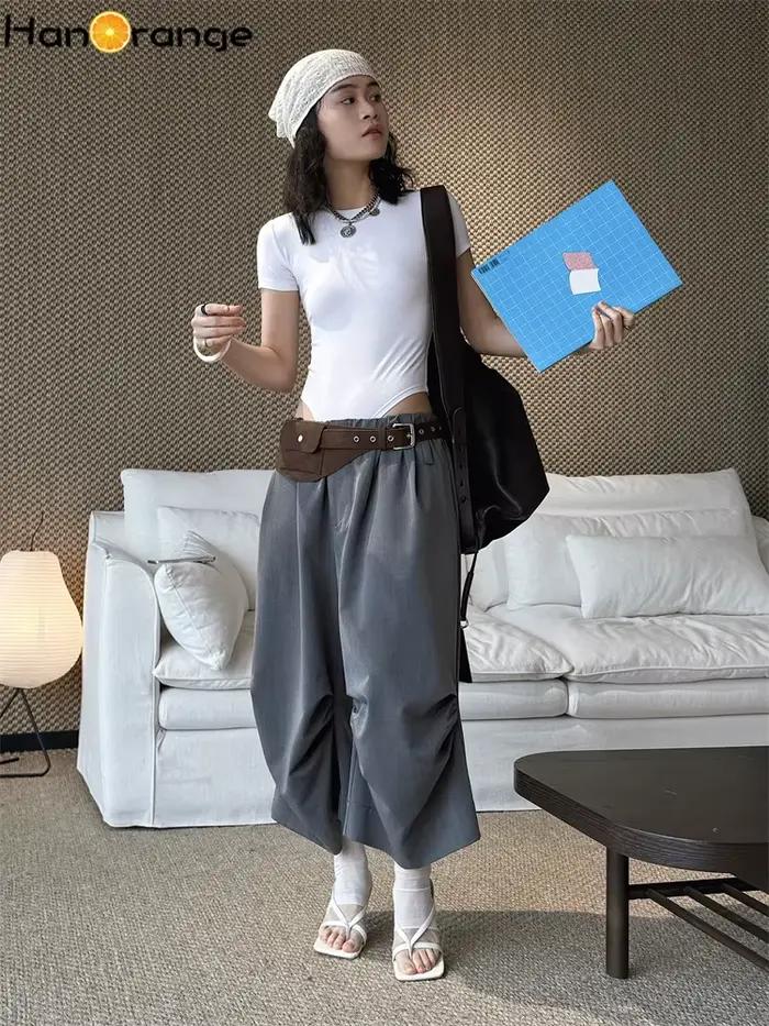 Jar/Leto Tričko Body pre Ženy Trendové s Vysokým Strihom a Zúženým Pásom Krátke Rukávy Slim Strih Biela/Čierna/Hlboká