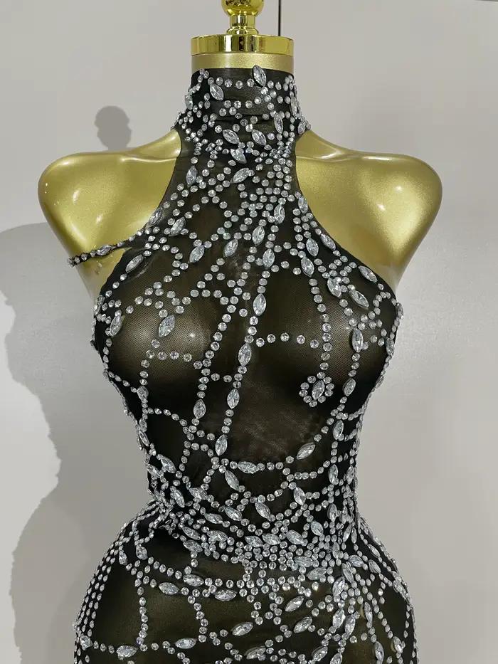 Robe mini sexy sans manches polyester élasthanne pour femmes clubbing spectacle discothèque晚会的性感无袖迷你连衣裙适合女性夜店表演迪士科