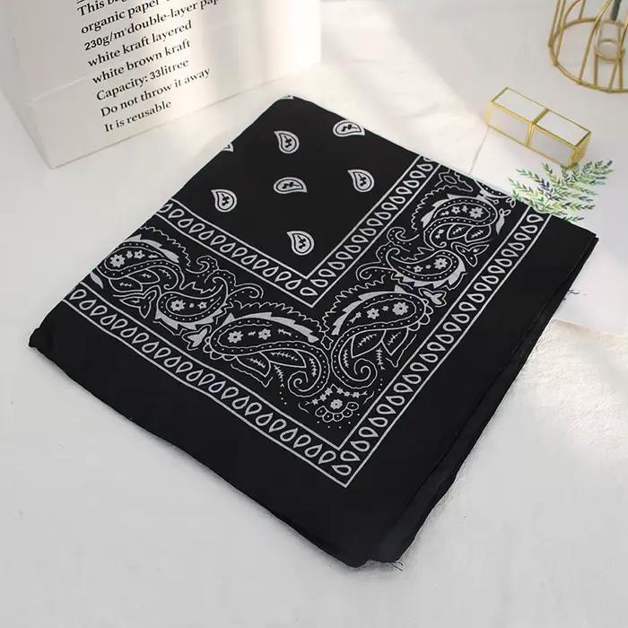 Štvorcový bandana Hip Hop čierne šatky pre ženy športový