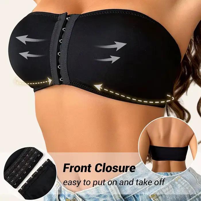 Predný zapínací bandeau podprsenka pre ženy