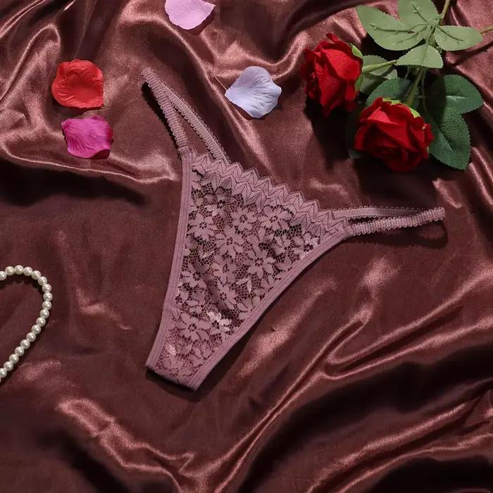 Culottes pour femmes, motif jacquard, style européen et américain, translucides, nœud papillon, design ajouré, super confortables, sexy