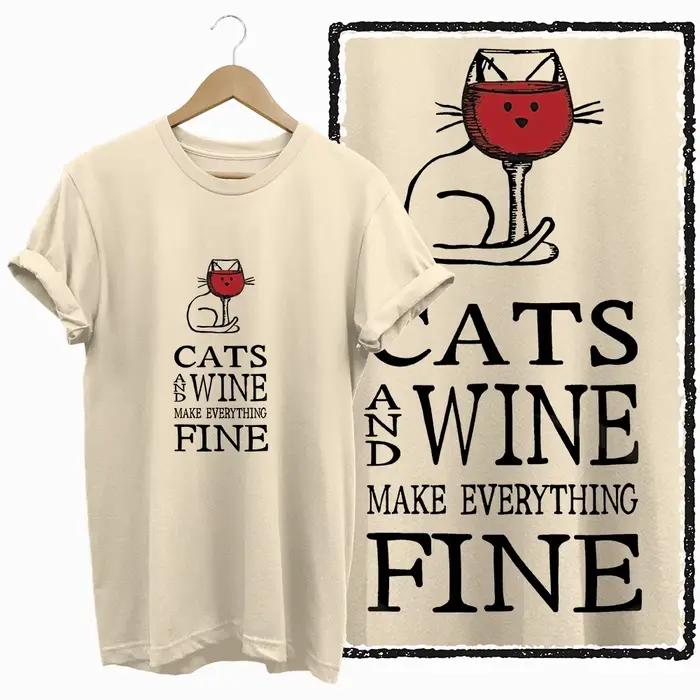 T-shirt féminin The Coolmind 100% coton avec motif chat design unique pour femmes junior style décontracté toutes saisons