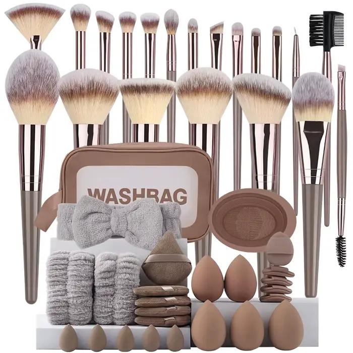 Profesionálna sada 3 až 20 jemných a nadýchaných kefiek na make-up na podkladovú bázu