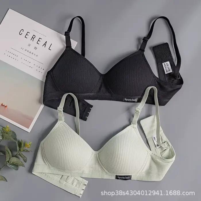 Sous-vêtements en coton femmes AB tasse soutien-gorge sans fil rassemblé confort V brassière Push Up Lingerie Bralette pour femmes soutiens-gorge sans couture