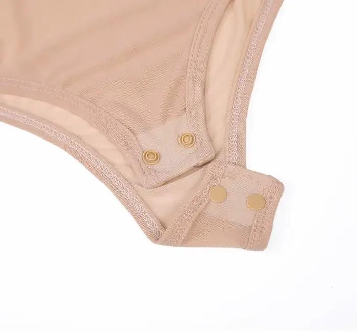 Justaucorps en maille transparente pour femme, costume de batterie une pièce, string coupe haute, tenue de base FibrDance, noir nude, pas cher, sexy, en vente