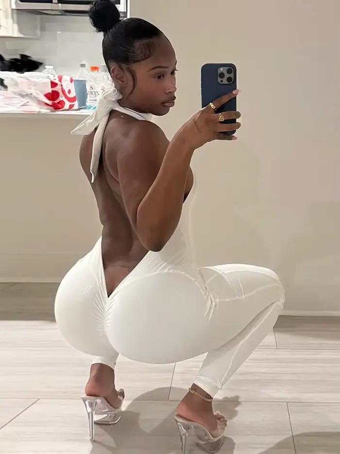 Sisterlinda Y2K Sexy broskyňový zadok body pre ženy s odhaleným chrbtom
