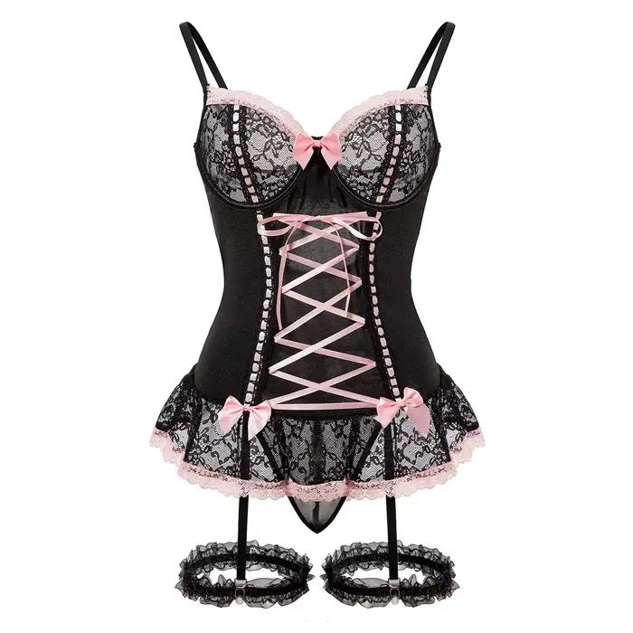 Ensemble de soutien-gorge Sexy pour femmes, sous-vêtements érotiques, Lingerie Porno en dentelle, soutien-gorge et culotte, jarretelles, Lingerie Sexy, vêtements de nuit érotiques chauds
