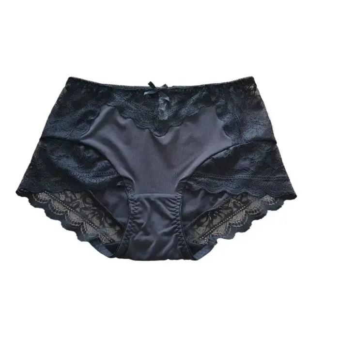 Culottes Femme S918 en Soie Lactée et Dentelle, Grande Élasticité, Confortables, Respirantes, Grande Taille, Multicolores, Coupe Courte, Conçues pour un Port Prolongé