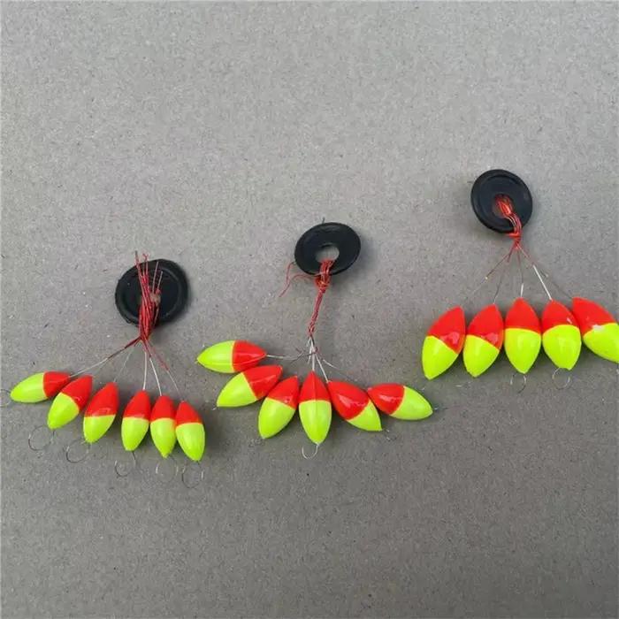 120 pièces flotteur de pêche sept étoiles Double couleur en forme d'olive flotteur Bobber haricots accessoires de pêche flotteurs traditionnels sept étoiles