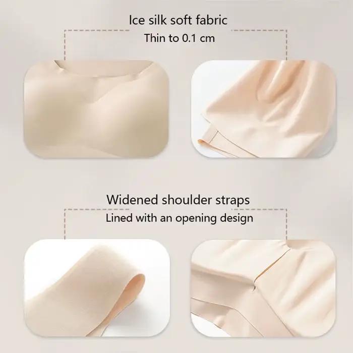 Soutien-gorge de nuit en soie glacée pour femme, lingerie sexy, débardeur sans couture, sous-vêtements pour femme, débardeurs de yoga et de sport, crop tops grande taille