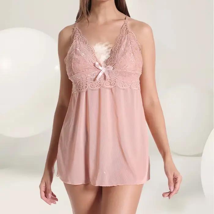 Lingerie en dentelle transparente pour femmes, vêtements de nuit ouverts à l'entrejambe, sous-vêtements sexy, vêtements de nuit pour dames, grande taille