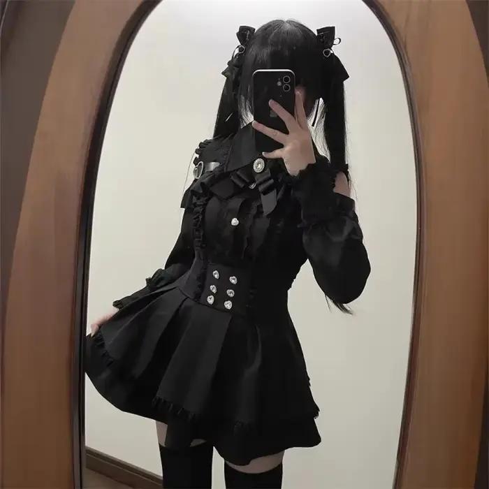 Tmavý mäkký srdcovitý Lolita set