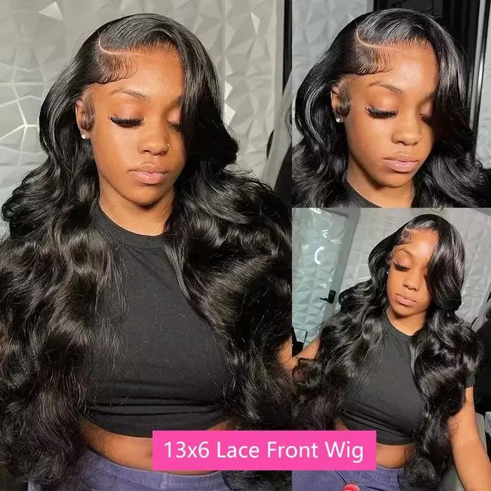 HD priehľadná čipková predná parochňa 13x4 13x6 Body Wave predholená