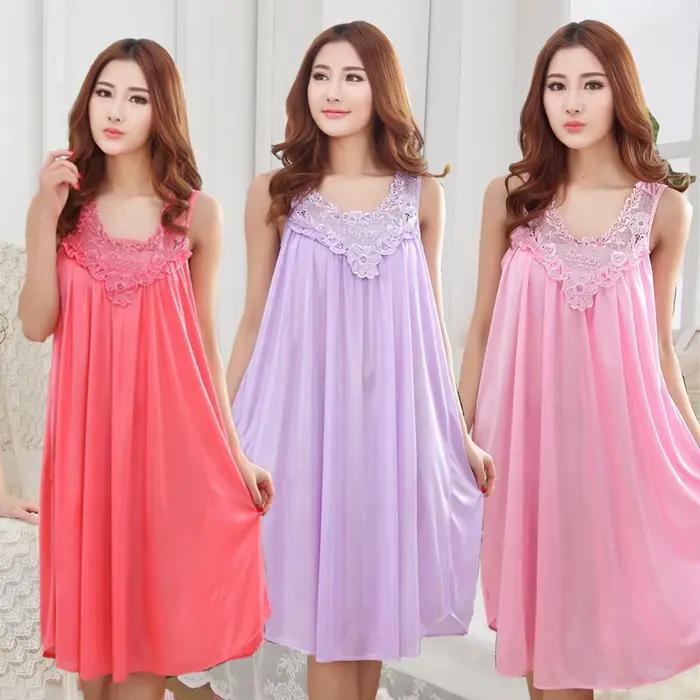 Lingerie sexy en dentelle pour femmes, robe d'été princesse, pyjama, grande taille, mode, chemise de nuit décontractée, robes de chambre pour femmes