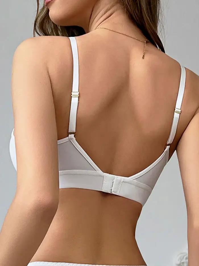Soutien-gorge sans bretelles évidé pour dames, soutien-gorge sexy sans éponge, perspective