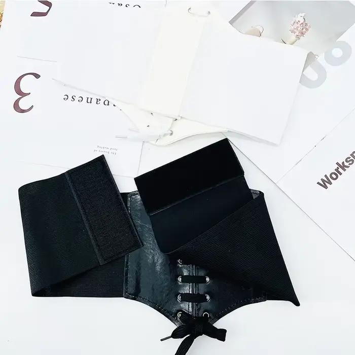 Korzety pre ženy široký pás gotický štíhly tvarovač brucha biely elastický korzet s vysokým pásom čierna umelá koža pásové opasky Korsett