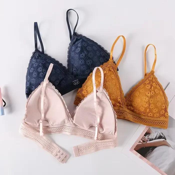 Soutien-gorge Sexy en dentelle florale pour femmes, Push Up, Lingerie féminine, Bralette respirante, coussinet amovible, fin, à la mode, sans fil, nouvelle collection