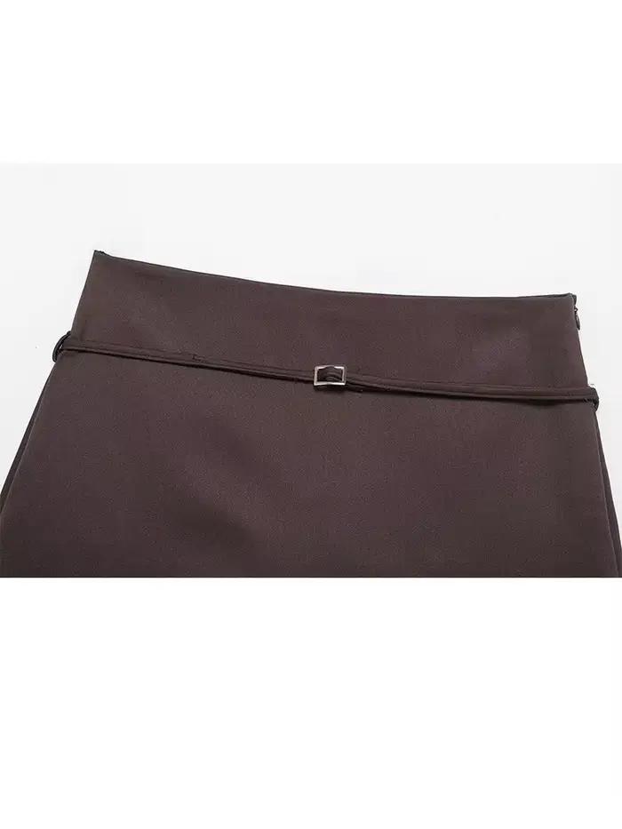 Culottes courtes pour femme HH, mode, polyvalentes, simples, avec ceinture décorative, printemps, unies, confortables, poches, fermeture éclair latérale