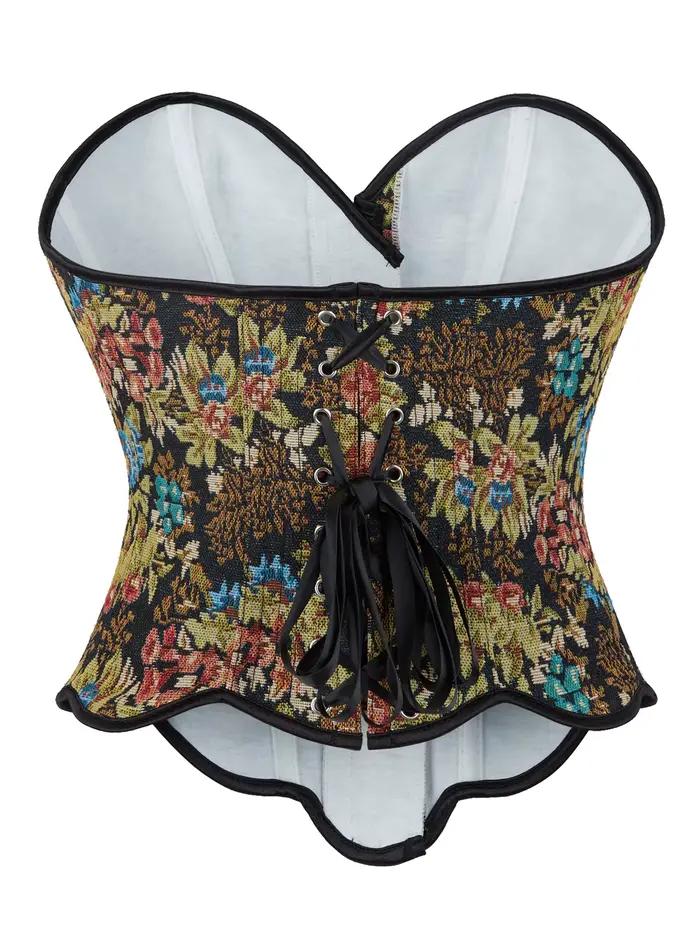 Corset en arête de poisson pour femme, sans dentelle jacquard, chemisier spoant le corps, fronces audi-ceinturées, palais, nouveau